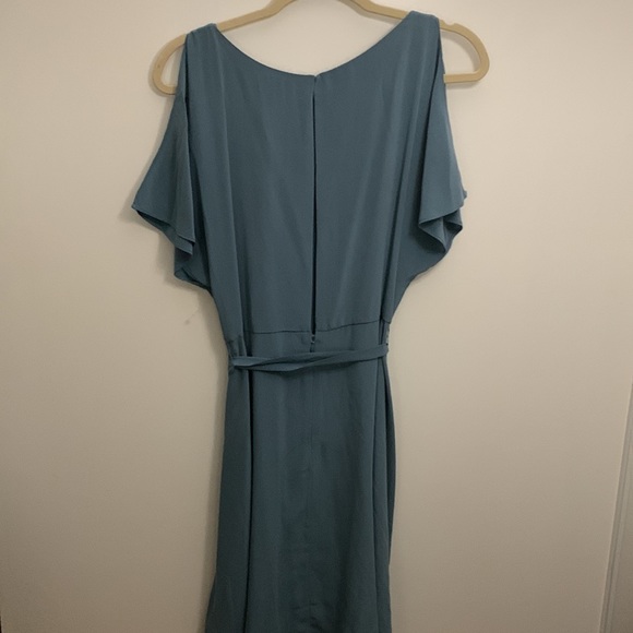 REISS Mira Cold-Shoulder Silk Dress, Orion-blue, 4 (US) - Picture 6 of 6